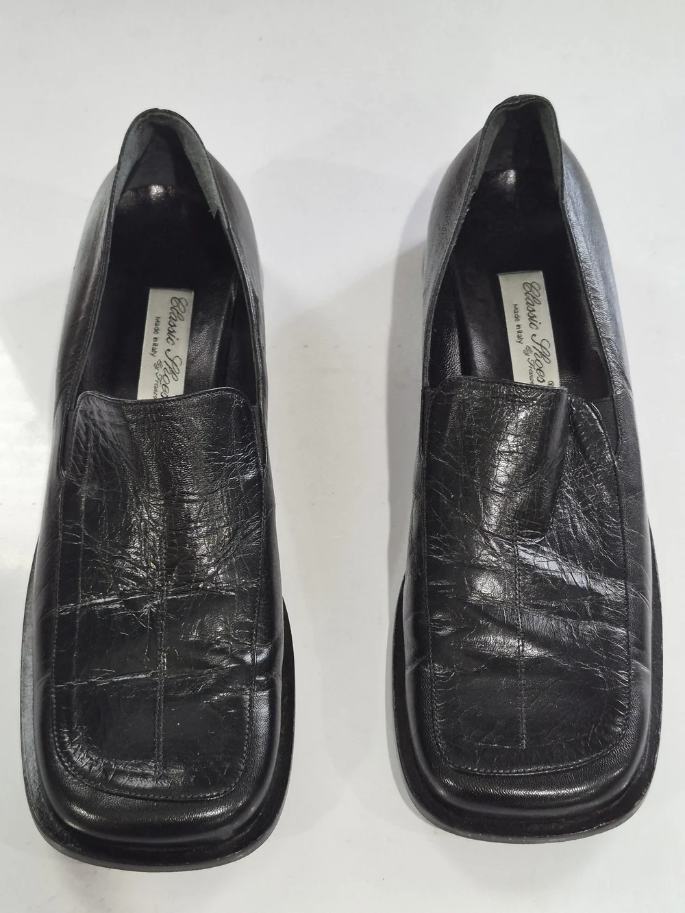 Classic Men's Black Leather Slip-On Loafers Size  10.5-11